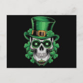 Sugar Skull St Patrick Day Lucky Shamrock Briefkaart (Voorkant)