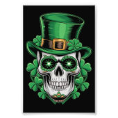 Sugar Skull St Patrick Day Lucky Shamrock Foto Afdruk (Voorkant)