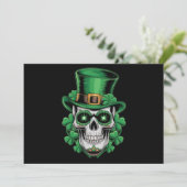 Sugar Skull St Patrick Day Lucky Shamrock Kaart (Staand voorkant)