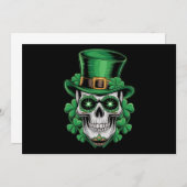 Sugar Skull St Patrick Day Lucky Shamrock Kaart (Voorkant / Achterkant)