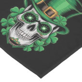 Sugar Skull St Patrick Day Lucky Shamrock Korte Tafelloper (Hoek)