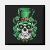 Sugar Skull St Patrick Day Lucky Shamrock Magneet (Voorkant)