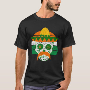 Sugar Skull St Patrick's Day Iers Mexicaans Vintag T-shirt