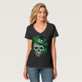 Sugar Skull St Patricks Day Irish Skull Leprechaun T-shirt (Voorkant volledig)