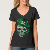 Sugar Skull St Patricks Day Irish Skull Leprechaun T-shirt (Voorkant)