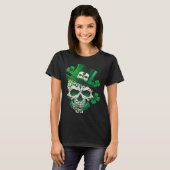 Sugar Skull St Patricks Day Irish Skull Leprechaun T-shirt (Voorkant volledig)