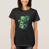 Sugar Skull St Patricks Day Irish Skull Leprechaun T-shirt (Voorkant)