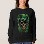 Sugar Skull St Patricks Day Irish Skull Leprechaun Trui (Voorkant)