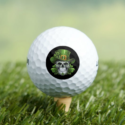 Sugar Skull St Patrick's Day Shamrock Golfballen (Insitu Shirt)