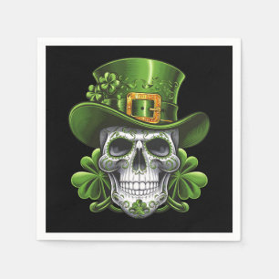 Sugar Skull St Patrick's Day Shamrock Servet