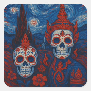 Sugar Skull Sterrennacht Sticker