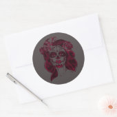 Sugar Skull Sticker Meisje Grijs - Dag van de Dode (Envelop)
