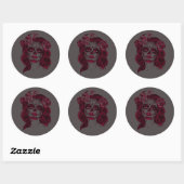 Sugar Skull Sticker Meisje Grijs - Dag van de Dode (Vel)