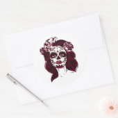 Sugar Skull Sticker Meisje White-Day van de doden (Envelop)