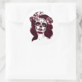 Sugar Skull Sticker Meisje White-Day van de doden (Tas)