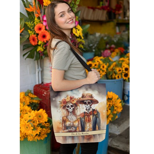 Sugar Skull Sweetheart, op maat Tote Bag