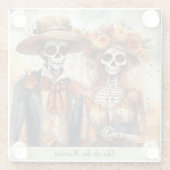 Sugar Skull Sweethearts, op maat Glazen Onderzetter (Achterkant)