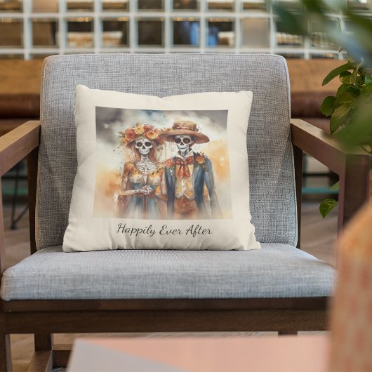 Sugar Skull Sweethearts, op maat Kussen