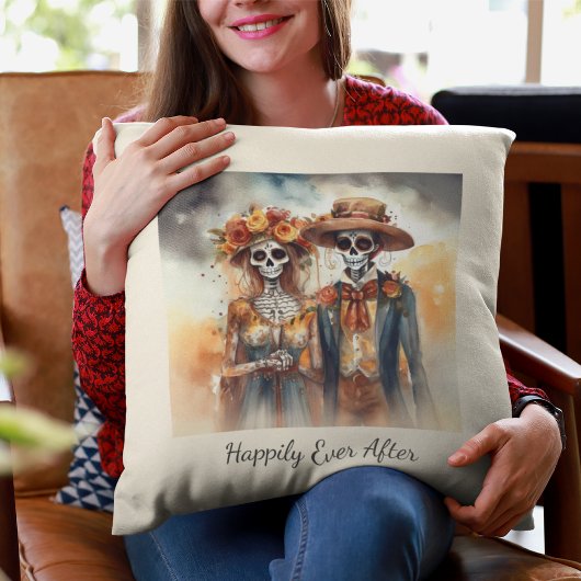 Sugar Skull Sweethearts, op maat Kussen