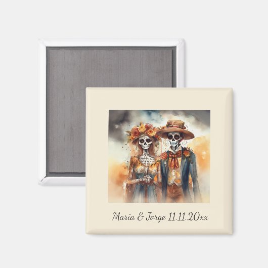 Sugar Skull Sweethearts, op maat Magneet (Voorkant / Achterkant)