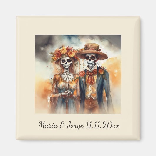 Sugar Skull Sweethearts, op maat Magneet (Voorkant)