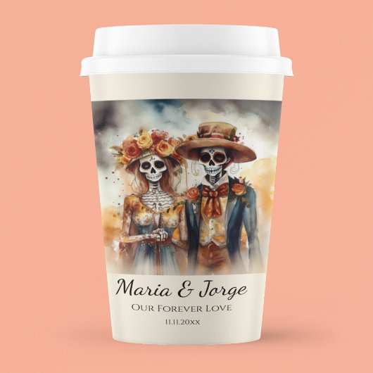 Sugar Skull Sweethearts, op maat Papieren Bekers