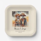 Sugar Skull Sweethearts, op maat Papieren Bordje (Voorkant)