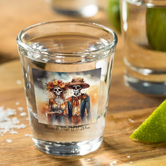 Sugar Skull Sweethearts, op maat Shot Glas