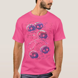 Sugar Skull Swimming Skeleton Gothic Emo Punk kuns T-shirt