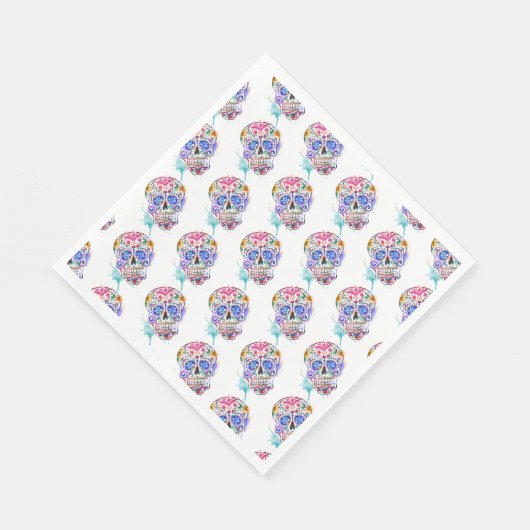 Sugar Skull Tattoo DAY OF THE DEAD Kleurrijke Koel Servet (Hoek)