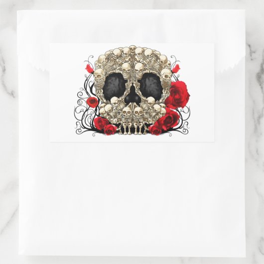 Sugar Skull - Tattoo ontwerp Rechthoekige Sticker (Tas)