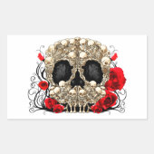 Sugar Skull - Tattoo ontwerp Rechthoekige Sticker (Voorkant)