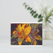 Sugar Skull Tijger Lelies Briefkaart (Staand voorkant)