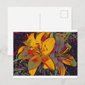 Sugar Skull Tijger Lelies Briefkaart (Voorkant / Achterkant)