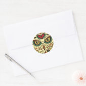 Sugar Skull Uil Head Ronde Sticker (Envelop)