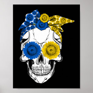 Sugar Skull Ukraine Sunflower Oekraïne Poster