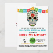 Sugar Skull Verjaardag, Dag van de Doden Kaart (Voorkant / Achterkant)