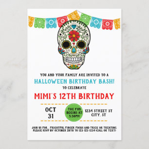 Sugar Skull Verjaardag, Dag van de Doden Kaart