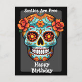 Sugar Skull Verjaardag Groet Briefkaart (Voorkant)