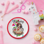 Sugar Skull Verjaardagsmeisje Papieren Bordje (Feest)