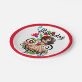 Sugar Skull Verjaardagsmeisje Papieren Bordje (Gekanteld)