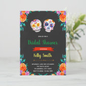 Sugar skull vrijgezellenfeest feestuitnodiging kaart (Staand voorkant)