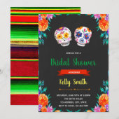 Sugar skull vrijgezellenfeest feestuitnodiging kaart (Voorkant / Achterkant)