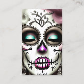 Sugar Skull Vrouw Donker Grunge Gothic Stea Visitekaartje (Voorkant)