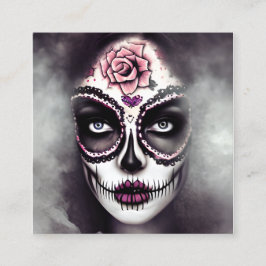Sugar Skull Vrouw Donker Grunge Gothic Steampunk S Vierkante Visitekaartje