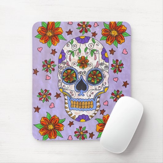 Sugar Skull with Marigolds Muismat (Met muis)