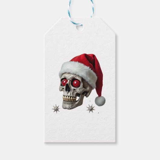 Sugar Skull with Santa Hat Tee Christmas Pajama Xm Cadeaulabel (Voorkant)