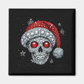 Sugar Skull With Santa Hat Tee Christmas Pajama Xm Magneet (Voorkant)