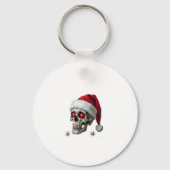 Sugar Skull with Santa Hat Tee Christmas Pajama Xm Sleutelhanger (Voorkant)