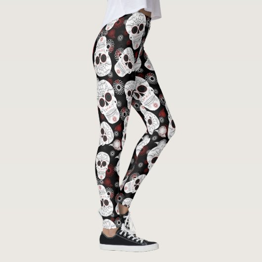 Sugar Skulls and Flowers Leggings (Rechts)